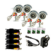 4 Dome Camera Indoor kit with 1/4 Color Cmos (24 IR Leds)
