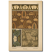 Gedruckt Leinwand Tafel 09 - Wasser-Lilien durch Weinlese-Apple-Sammlung mit gestreckten Rahmen