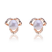 Fashion Elegant krystall blomst formet perle øredobber