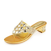 Stylish Leather Chunky Heel Sandals With Rhinestone Party/Evening Shoes(More Colors)