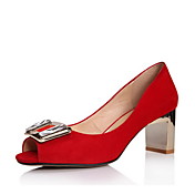Fashion Leather Chunky Heel Pumps With Rhinestone Party/Evening Shoes(More Colors)