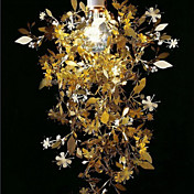 60W Nature Inspired Pendant Light with Garland Crowned Shade Stainless Steel