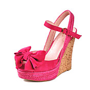 Fashion Leather Wedge Heel Sandals With Bowknot Party/Evening Shoes(More Colors)