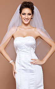 Two-tier Elbow Veil With Beaded Edge