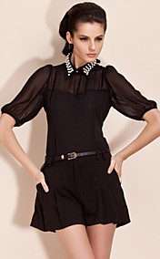ts staccabile Collo a camicia camicetta di chiffon