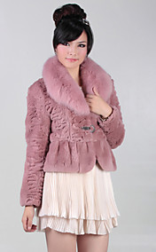 Gorgeous Long Sleeve Party/Office Rabbit Fur Fox Fur Collar Jacket (More Colors)