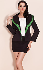 TS Contrast Color Double Layer Collar Basic Blazer