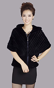 Meia Manga com capuz Collar Evening Jacket Fur Mink