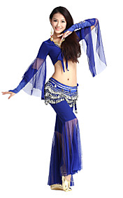 dancewear cystal cotone / tulle danza del ventre top e pantaloni per le signore colori più