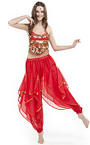 dancewear chiffon con perline pancia prestazioni abito pantaloni per le signore colori più