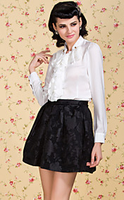 ts vintage lag ruffle stå krage bluse