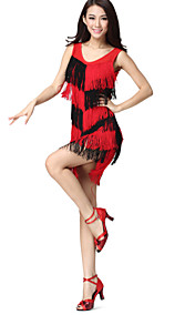 Rendimiento Spandex Ropa y Vestido Chinlon con borlas de baile latino para las señoras más colores