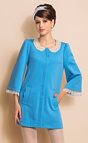 TS Beads Collar Puff Sleeve Dolly Coat
