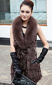 Shawl Collar Fox Fur & Lamb Fur Casual/Party Vest (More Colors)