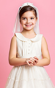Two-tier Satin/ Lace With Rhinestone Wedding Flower Girl Veil