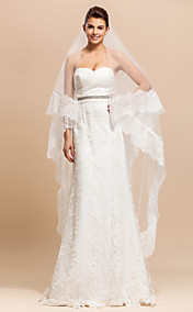 Amazimg Chapelle moniste voile de la mariée avec des finitions / dentelle Applique bord