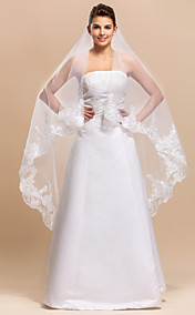 1 Couches chapelle voile de mariée en dentelle Applique bord
