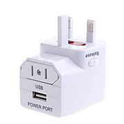 Universal World Travel AC Adapter with USB Power Port