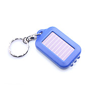  3-llevó la luz blanca con energía solar auto-recarga llavero linterna de color azul