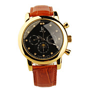  Colouring Stainless Steel Self-Winding Mechanical Wristwatch Black+Brown