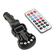  1.0" LCD Guitar Shaped Car MP3 Player FM Transmitter - Black (TF/USB)