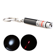  2 in 1 LED & Red Laser Pointer Flashlight with Keychain  Black