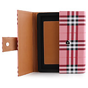  Checked Protective Leather Case / Bag for iPad 2 (Pink)