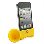  Loudspeaker Horn Stand Holder for iphone 4(yellow)