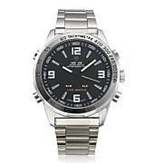  Analog - Digital Dual Display Black Dial Wrist Watch WH-1009