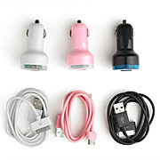  double port USB Chargeur allume-cigare avec câble 30pin pour iPhone, iPad, iPod et autres tablettes