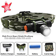  1-Cree LED 400LM Headlamp with Battery(7W Black)