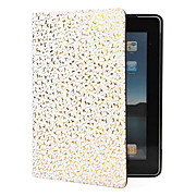  Gold Flower Pattern Leather Case with Stand for iPad 2