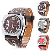  des hommes et des femmes à large bande PU montre à affichage analogique-bracelet à quartz (couleurs assorties)