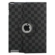  360 degrés de style rotatif grille en cuir Etui en PU avec support pour le nouveau iPad et iPad 2 (gris)