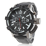  des hommes de silicone analogique montre-bracelet à quartz (noir)