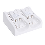  Dual Induction Charger with 2 Rechargeable Batteries for Wii (500mAh, White)