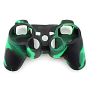  Protective Camouflage Style Silicone Case for PS3 Controller (Green and Black)