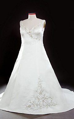 JANESSA - Robe de Mariée Satin (Taille grande)