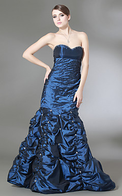 Trumpet/ Mermaid Sweetheart Strapless Floor-length Taffeta Prom/ Evening Dress