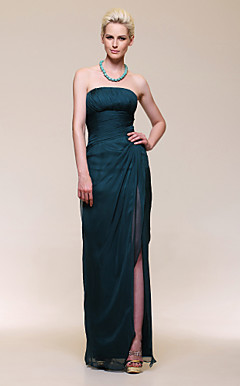 Chiffon Sheath/Column Strapless Floor-length Evening Dress inspired by Rachel Weisz