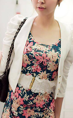 Cropped Cotton Jacket With Ruched Sleeves And Buttons (More Colors)