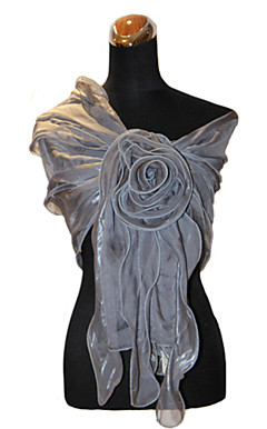 Terylene Evening/Office Wrap/Shawl With Flower Detail (More Colors)