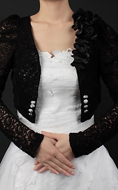Lace Wedding Jackets With Appliques (More Colors Available)