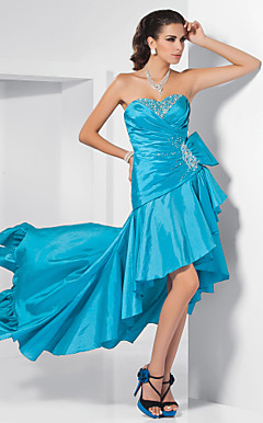 Sheath/ Column Sweetheart Sweep/ Brush Train Taffeta Evening Dress
