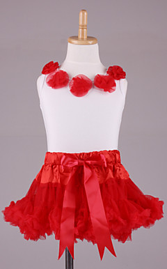 Bloemen Tops Met bijpassende Pettidress Set Katoen / tule bloemenmeisje jurk