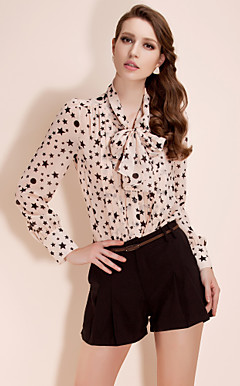 ts étoile impression chemise blouse chiffon ruban