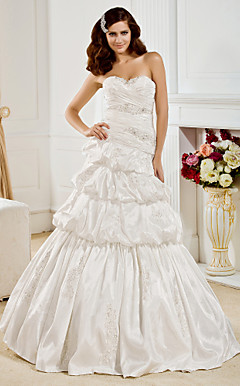 Ball Gown Sweetheart pavimento-lunghezza taffettà abito da sposa