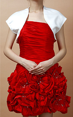 Delicate Short Sleeves Satin Special Occasion Jacket/ Wedding Wrap (More Colors)