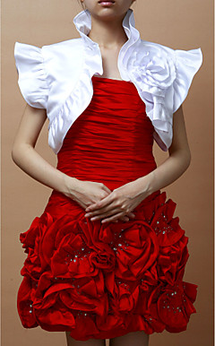 Fabulous Short Sleeves Satin Special Occasion Jacket/ Wedding Wrap With Flowers (More Colors)