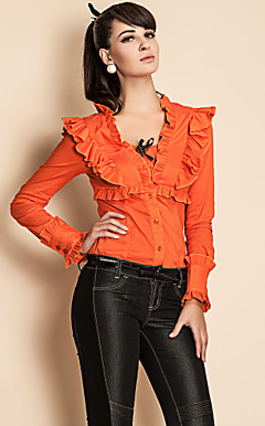 ts v pescoço ruffle camisa bodysuit